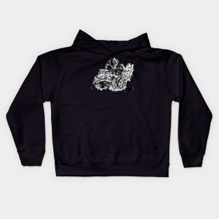 Ski Mask wearing Hot Rod Driving Riot Kids Hoodie